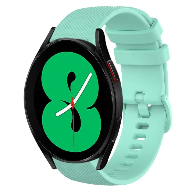 20mm Plaid Solid Color Silicone Watch Band, For Samsung Galaxy Watch4 44mm, For Samsung Galaxy Watch4 Classic 46mm, For Samsung Galaxy Watch4 Classic 42mm, For Samsung Galaxy Watch Active 2