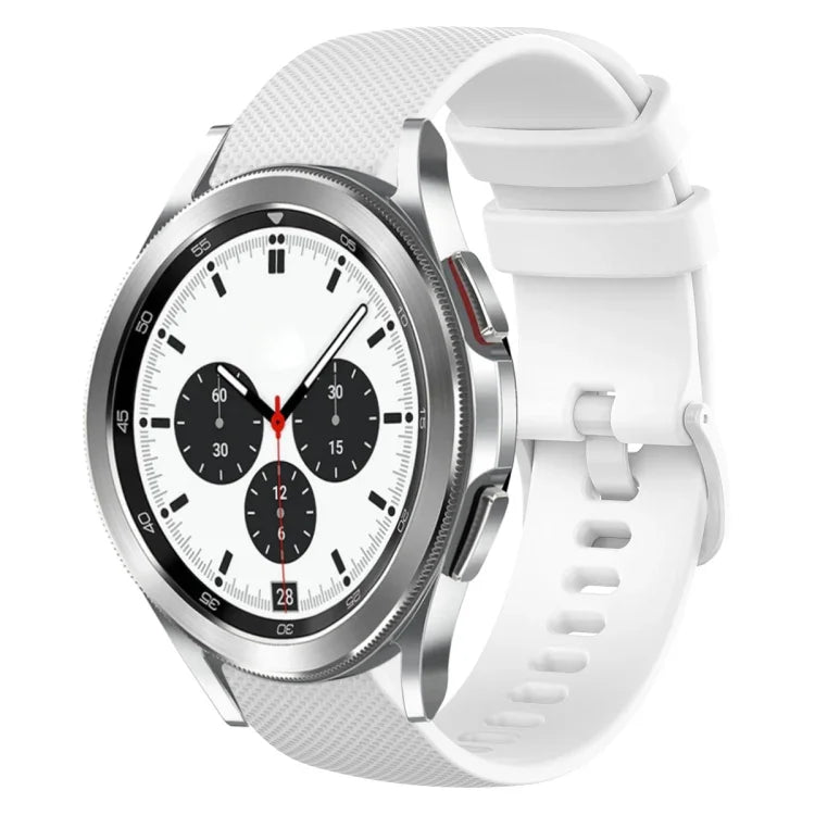 20mm Plaid Solid Color Silicone Watch Band, For Samsung Galaxy Watch4 44mm, For Samsung Galaxy Watch4 Classic 46mm, For Samsung Galaxy Watch4 Classic 42mm, For Samsung Galaxy Watch Active 2