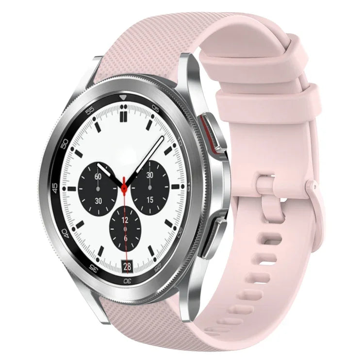 20mm Plaid Solid Color Silicone Watch Band, For Samsung Galaxy Watch4 44mm, For Samsung Galaxy Watch4 Classic 46mm, For Samsung Galaxy Watch4 Classic 42mm, For Samsung Galaxy Watch Active 2