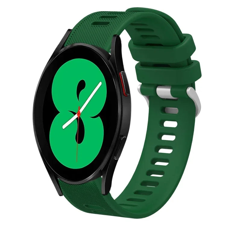 20mm Twill Solid Color Silicone Watch Band, For Samsung Galaxy Watch4 44mm, For Samsung Galaxy Watch4 Classic 46mm, For Samsung Galaxy Watch4 Classic 42mm, For Samsung Galaxy Watch Active 2