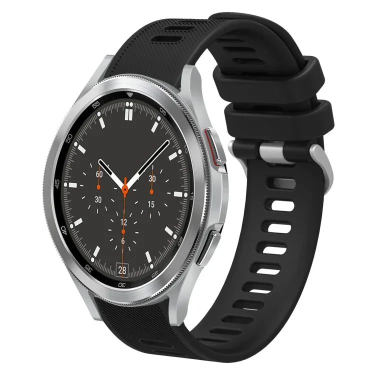 20mm Twill Solid Color Silicone Watch Band, For Samsung Galaxy Watch4 44mm, For Samsung Galaxy Watch4 Classic 46mm, For Samsung Galaxy Watch4 Classic 42mm, For Samsung Galaxy Watch Active 2