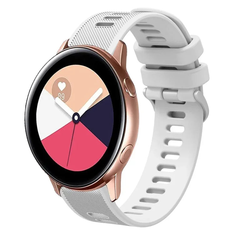 20mm Twill Solid Color Silicone Watch Band, For Samsung Galaxy Watch4 44mm, For Samsung Galaxy Watch4 Classic 46mm, For Samsung Galaxy Watch4 Classic 42mm, For Samsung Galaxy Watch Active 2