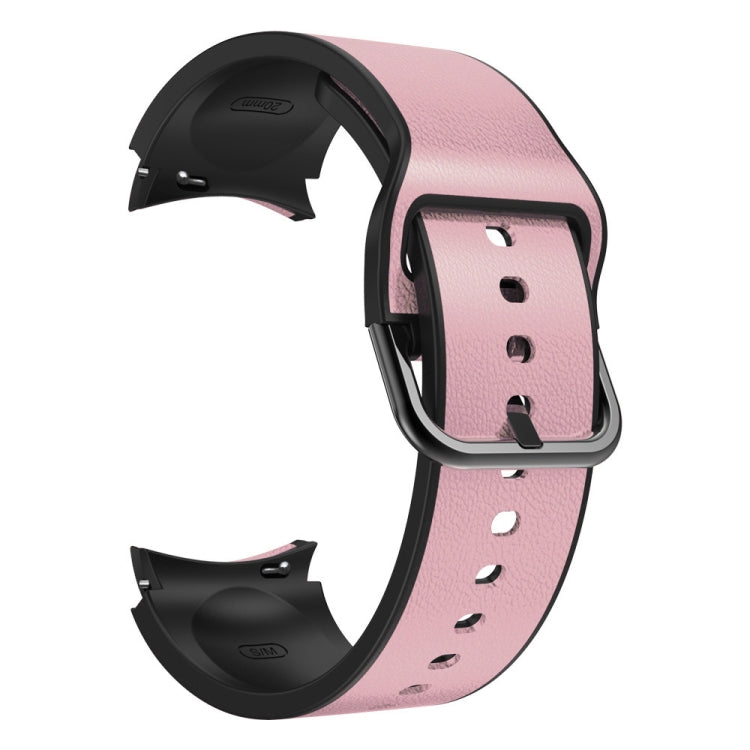 20mm Silicone Adhesive Leather Watch Band, For Samsung Galaxy Watch 5 40mm, For Samsung Galaxy Watch 5 44mm, For Samsung Galaxy Watch 5 Pro 45mm, For Samsung Galaxy Watch 4 40mm, For Samsung Galaxy Watch 4 44mm