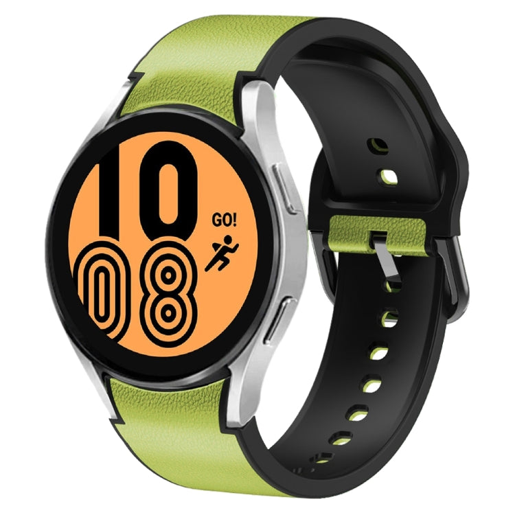 20mm Silicone Adhesive Leather Watch Band, For Samsung Galaxy Watch 5 40mm, For Samsung Galaxy Watch 5 44mm, For Samsung Galaxy Watch 5 Pro 45mm, For Samsung Galaxy Watch 4 40mm, For Samsung Galaxy Watch 4 44mm