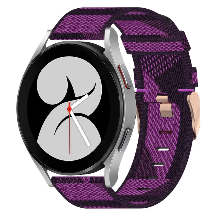 20mm Nylon Woven Watch Band, For Samsung Galaxy Watch5 40mm, For Samsung Galaxy Watch5 44mm, For Samsung Galaxy Watch5 Pro 45mm, For Samsung Galaxy Watch4 40mm, For Samsung Galaxy Watch4 44mm, For Samsung Galaxy Watch4 Classic 46mm