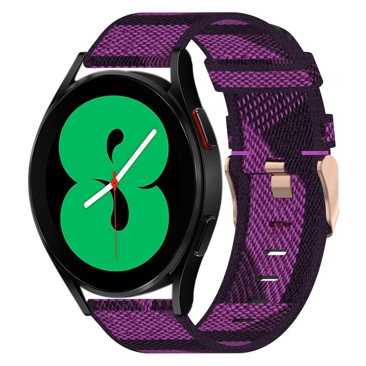 20mm Nylon Woven Watch Band, For Samsung Galaxy Watch5 40mm, For Samsung Galaxy Watch5 44mm, For Samsung Galaxy Watch5 Pro 45mm, For Samsung Galaxy Watch4 40mm, For Samsung Galaxy Watch4 44mm, For Samsung Galaxy Watch4 Classic 46mm