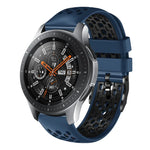 22mm Two-Color Breathable Silicone Watch Band, For Samsung Galaxy Watch3 45mm, For Samsung Galaxy Watch 46mm, For Samsung Gear S3 Classic, For Samsung Gear S3 Frontier