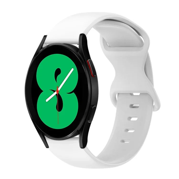 20mm Butterfly Buckle Solid Color Silicone Watch Band, For Samsung Galaxy Watch 4 44mm, For Samsung Galaxy Watch 4 Classic 46mm, For Samsung Galaxy Watch 4 Classic 42mm, For Samsung Galaxy Watch Active 2