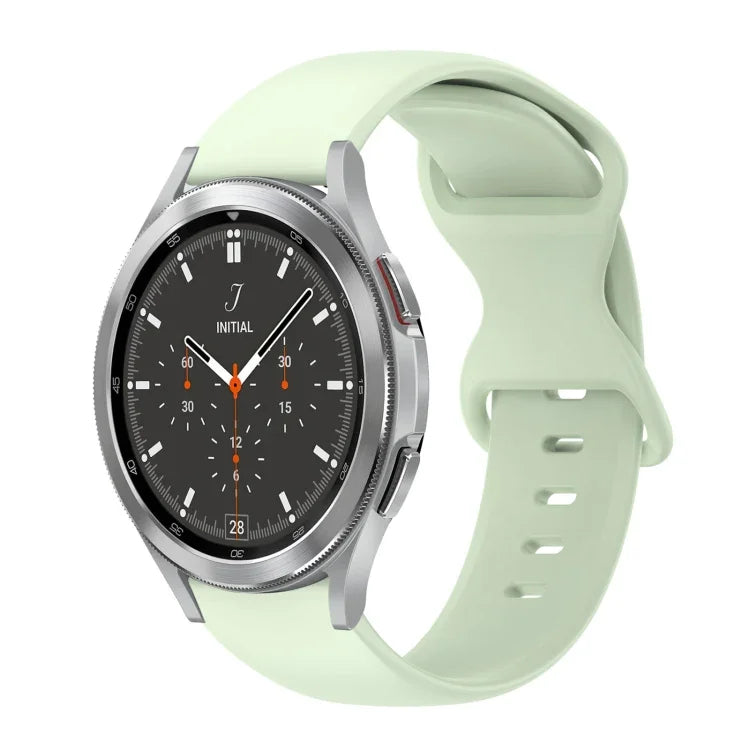 20mm Butterfly Buckle Solid Color Silicone Watch Band, For Samsung Galaxy Watch 4 44mm, For Samsung Galaxy Watch 4 Classic 46mm, For Samsung Galaxy Watch 4 Classic 42mm, For Samsung Galaxy Watch Active 2