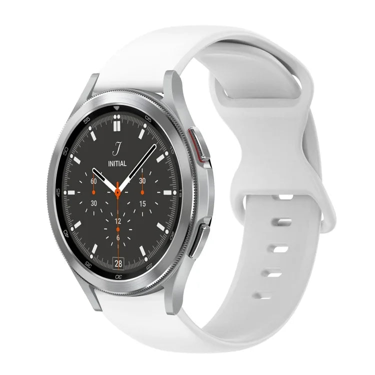 20mm Butterfly Buckle Solid Color Silicone Watch Band, For Samsung Galaxy Watch 4 44mm, For Samsung Galaxy Watch 4 Classic 46mm, For Samsung Galaxy Watch 4 Classic 42mm, For Samsung Galaxy Watch Active 2