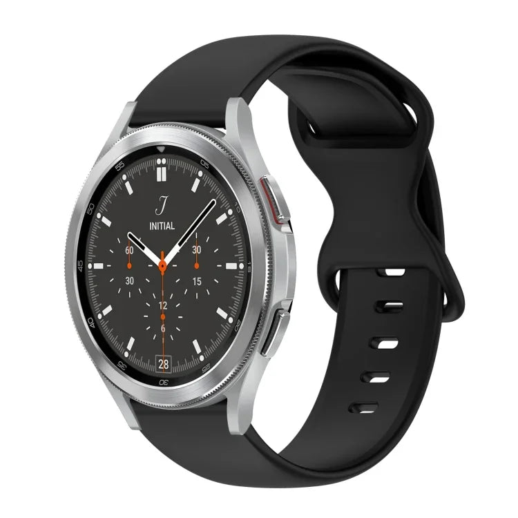 20mm Butterfly Buckle Solid Color Silicone Watch Band, For Samsung Galaxy Watch 4 44mm, For Samsung Galaxy Watch 4 Classic 46mm, For Samsung Galaxy Watch 4 Classic 42mm, For Samsung Galaxy Watch Active 2