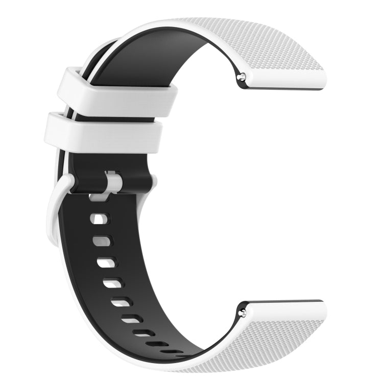 20mm Checkered Two-Color Silicone Watch Band, For Garmin Forerunner 645 Music