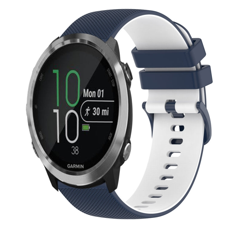 20mm Checkered Two-Color Silicone Watch Band, For Garmin Forerunner 645 Music