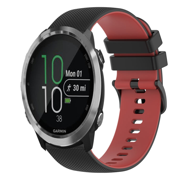 20mm Checkered Two-Color Silicone Watch Band, For Garmin Forerunner 645 Music