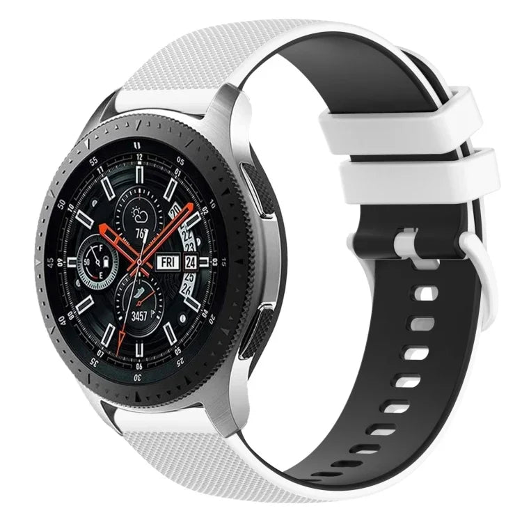 22mm Checkered Two-Color Silicone Watch Band, For Samsung Galaxy Watch3 45mm, For Samsung Galaxy Watch 46mm, For Samsung Gear S3 Classic, For Samsung Gear S3 Frontier