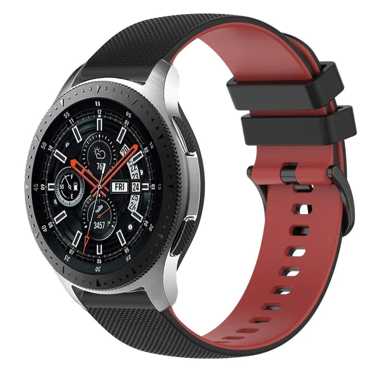 22mm Checkered Two-Color Silicone Watch Band, For Samsung Galaxy Watch3 45mm, For Samsung Galaxy Watch 46mm, For Samsung Gear S3 Classic, For Samsung Gear S3 Frontier