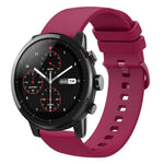 22mm Solid Color Soft Silicone Watch Band, For Amazfit 2 Stratos