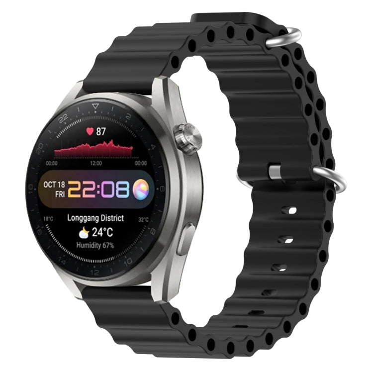 22mm Ocean Style Silicone Solid Color Watch Band, For Huawei Watch 3 Pro New