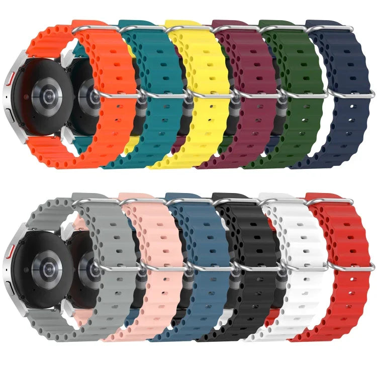 22mm Ocean Style Silicone Solid Color Watch Band, For Samsung Galaxy Watch3 45mm, For Samsung Galaxy Watch 46mm, For Samsung Gear S3 Classic, For Samsung Gear S3 Frontier