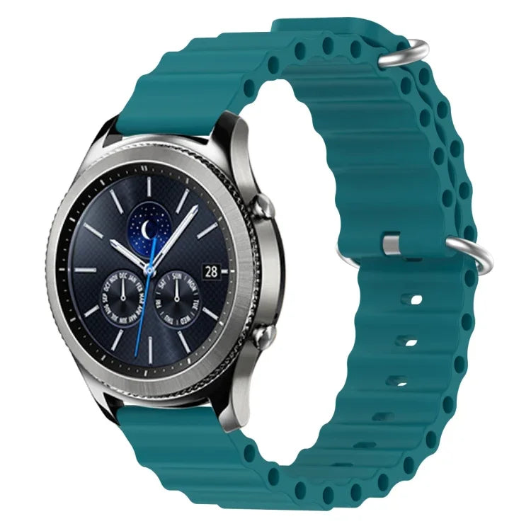 22mm Ocean Style Silicone Solid Color Watch Band, For Samsung Galaxy Watch3 45mm, For Samsung Galaxy Watch 46mm, For Samsung Gear S3 Classic, For Samsung Gear S3 Frontier