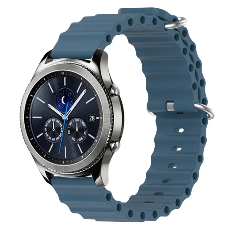 22mm Ocean Style Silicone Solid Color Watch Band, For Samsung Galaxy Watch3 45mm, For Samsung Galaxy Watch 46mm, For Samsung Gear S3 Classic, For Samsung Gear S3 Frontier