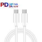 65W Dual PD Type-C + 3 x USB Multi Port Charger with 3A Type-C to Type-C Data Cable, US Plug, US Plug + Type-C to Type-C Cable