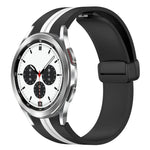 Folding Magnetic Clasp Silicone Watch Band, For Samsung Galaxy Watch 4 Classic 46mm, For Samsung Galaxy Watch 4 Classic 42mm