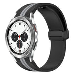 Folding Magnetic Clasp Silicone Watch Band, For Samsung Galaxy Watch 4 Classic 46mm, For Samsung Galaxy Watch 4 Classic 42mm
