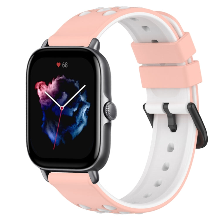 20mm Two-Color Porous Silicone Watch Band, For Amazfit GTS 3, For Amazfit GTS 2E, For Amazfit GTS 2 Mini, For Amazfit GTS 2