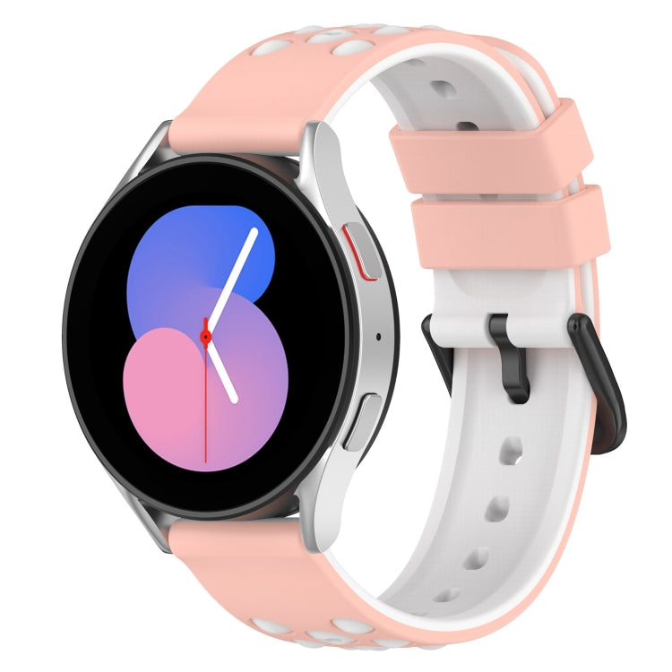20mm Two-Color Porous Silicone Watch Band, For Samsung Galaxy Watch5 44mm, For Samsung Galaxy Watch5 40mm, For Samsung Galaxy Watch5 Pro 45mm, For Samsung Galaxy Watch4 44mm