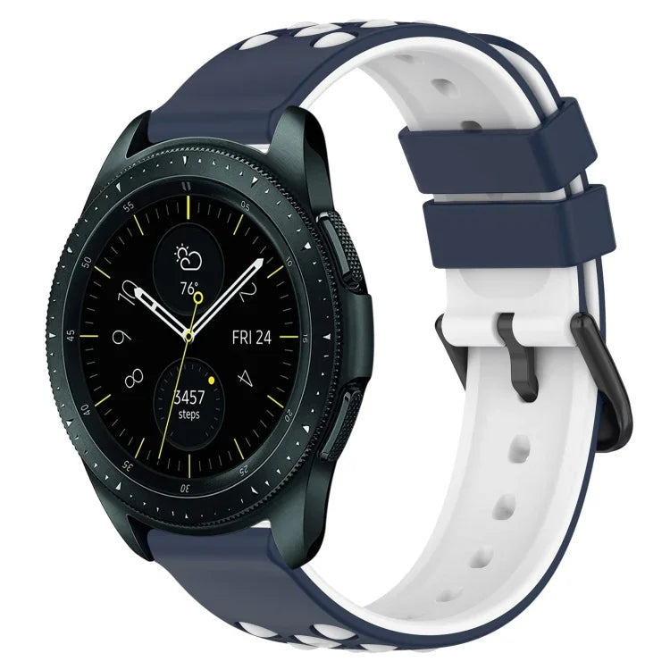 20mm Two-Color Porous Silicone Watch Band, For Samsung Galaxy Watch Active2 44mm, For Samsung Galaxy Watch 42mm