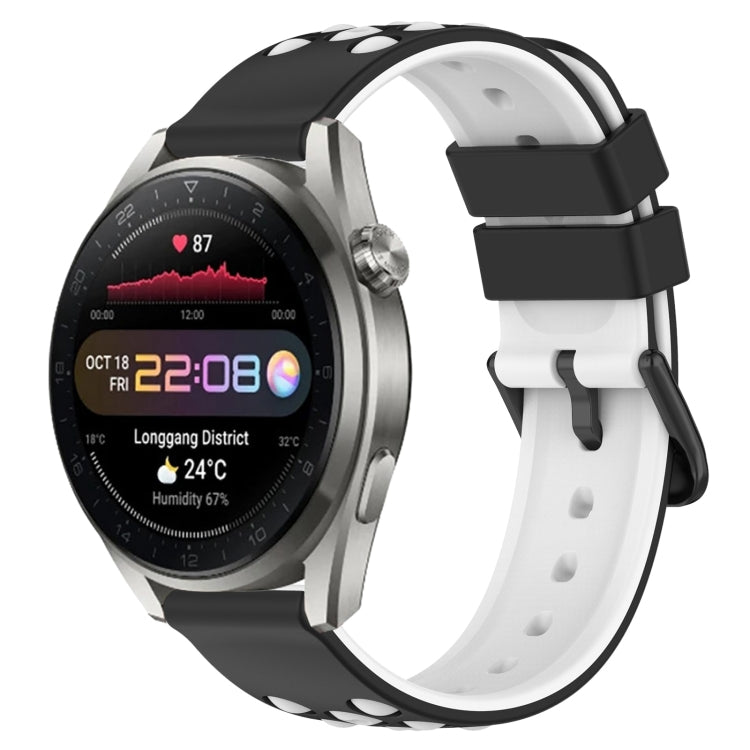 22mm Two-Color Porous Silicone Watch Band, For Huawei Watch 3 Pro New