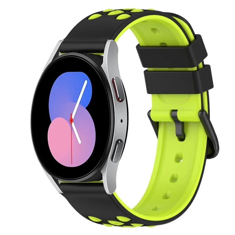 22mm Two-Color Porous Silicone Watch Band, For Samsung Galaxy Watch3 45mm, For Samsung Galaxy Watch 46mm, For Samsung Gear S3 Classic, For Samsung Gear S3 Frontier