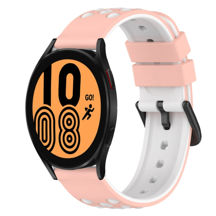 22mm Two-Color Silicone Watch Band, For Samsung Galaxy Watch4 40mm, For Samsung  Galaxy Watch4 Classic 42mm, For Samsung  Galaxy Watch4 Classic 46mm, For Samsung Galaxy Watch Active2 40mm