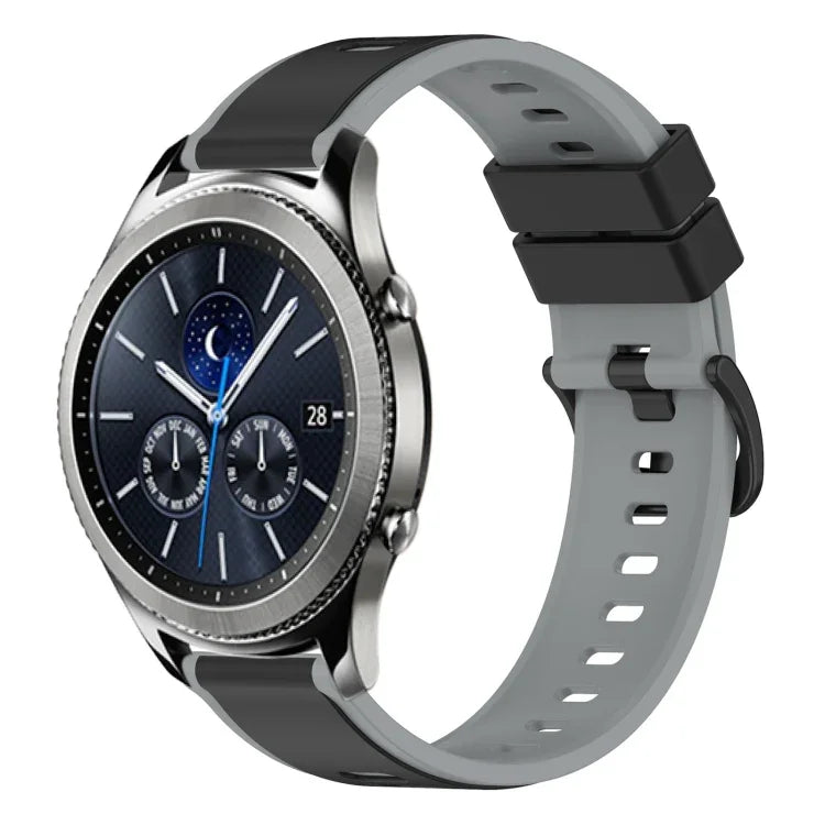 22mm Two-Color Silicone Watch Band, For Samsung Galaxy Watch3 45mm, For Samsung Galaxy Watch 46mm, For Samsung Gear S3 Classic, For Samsung Gear S3 Frontier