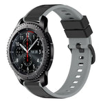 22mm Two-Color Silicone Watch Band, For Samsung Galaxy Watch3 45mm, For Samsung Galaxy Watch 46mm, For Samsung Gear S3 Classic, For Samsung Gear S3 Frontier