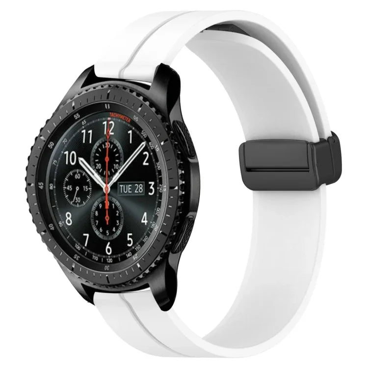 22mm Solid Color Magnetic Clasp Silicone Watch Band, For Samsung Galaxy Watch3 45mm, For Samsung Galaxy Watch 46mm, For Samsung Gear S3 Classic, For Samsung Gear S3 Frontier
