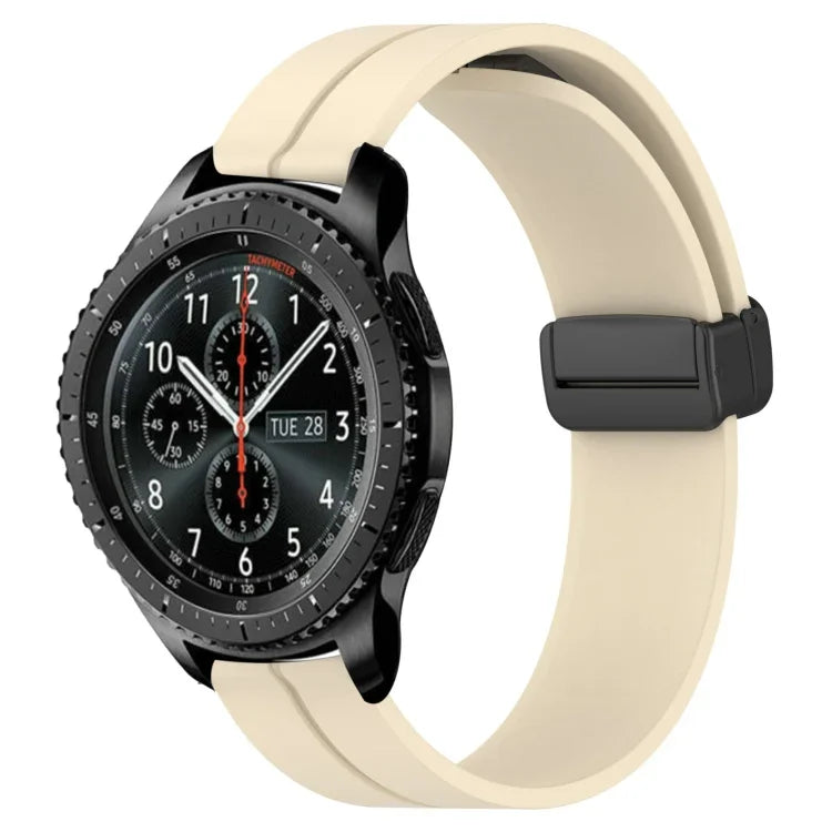 22mm Solid Color Magnetic Clasp Silicone Watch Band, For Samsung Galaxy Watch3 45mm, For Samsung Galaxy Watch 46mm, For Samsung Gear S3 Classic, For Samsung Gear S3 Frontier