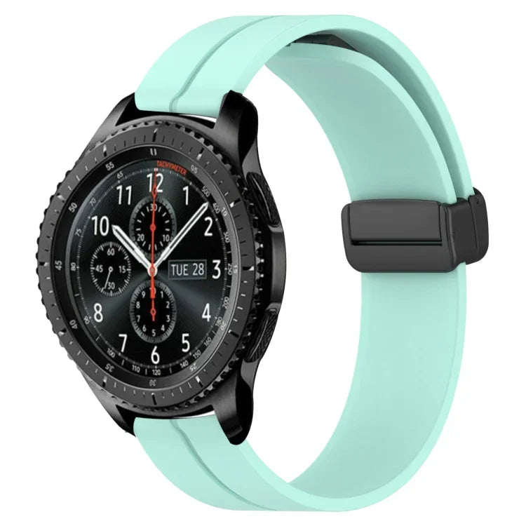 22mm Solid Color Magnetic Clasp Silicone Watch Band, For Samsung Galaxy Watch3 45mm, For Samsung Galaxy Watch 46mm, For Samsung Gear S3 Classic, For Samsung Gear S3 Frontier
