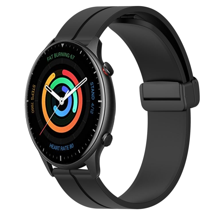 22mm Solid Color Magnetic Clasp Silicone Watch Band, For Amazfit GTR 2, For Amazfit 3, For Amazfit GTR 47mm