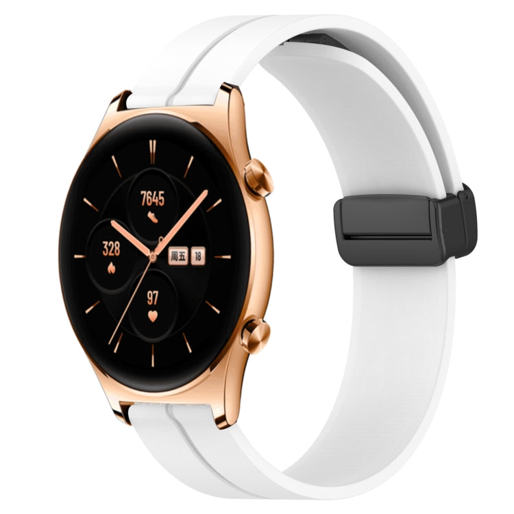22mm Solid Color Magnetic Clasp Silicone Watch Band, For Honor Watch GS 3, For Honor Watch GS Pro, For Honor Magic Watch 2 46mm, For Honor Watch Dream