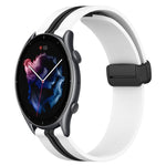 22mm Folding Magnetic Clasp Silicone Watch Band, For Amazfit GTR 4, For Amazfit GTR 3, For Amazfit GTR 3 Pro, For Amazfit GTR 2e