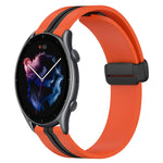 22mm Folding Magnetic Clasp Silicone Watch Band, For Amazfit GTR 4, For Amazfit GTR 3, For Amazfit GTR 3 Pro, For Amazfit GTR 2e