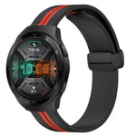 22mm Folding Magnetic Clasp Silicone Watch Band, For Huawei Watch 3 Pro, For Huawei GT2 Pro, For Huawei Watch GT 2E, For Huawei GT2 46mm