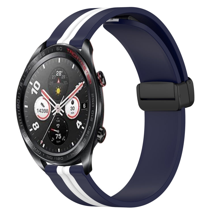 22mm Folding Magnetic Clasp Silicone Watch Band, For Honor Watch GS 3, For Honor Watch GS Pro, For Honor Magic Watch 2 46mm, For Honor Watch Dream