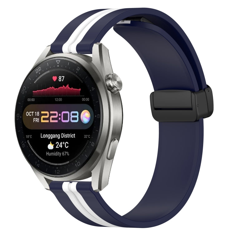 22mm Folding Magnetic Clasp Silicone Watch Band, For Huawei Watch 3 Pro New
