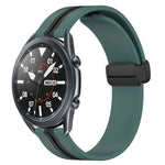 22mm Folding Magnetic Clasp Silicone Watch Band, For Samsung Galaxy Watch3 45mm, For Samsung Galaxy Watch 46mm, For Samsung Gear S3 Classic, For Samsung Gear S3 Frontier
