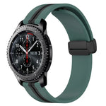 22mm Folding Magnetic Clasp Silicone Watch Band, For Samsung Galaxy Watch3 45mm, For Samsung Galaxy Watch 46mm, For Samsung Gear S3 Classic, For Samsung Gear S3 Frontier