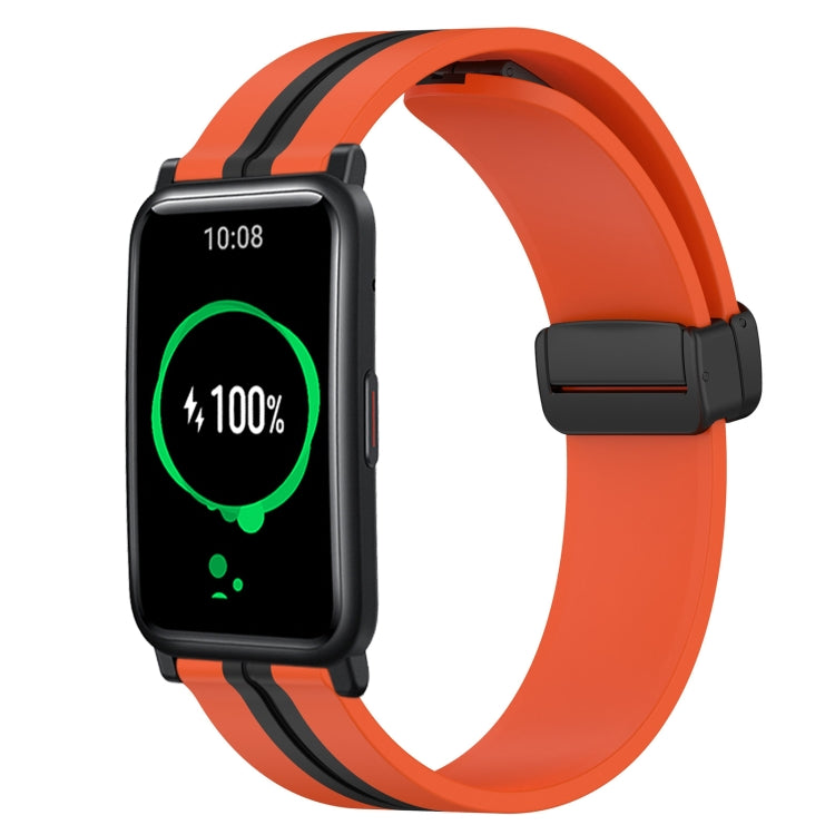 20mm Folding Magnetic Clasp Silicone Watch Band, For Honor Watch ES, For Honor MagicWatch2 42mm