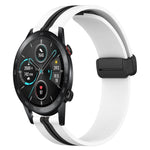20mm Folding Magnetic Clasp Silicone Watch Band, For Honor Watch ES, For Honor MagicWatch2 42mm